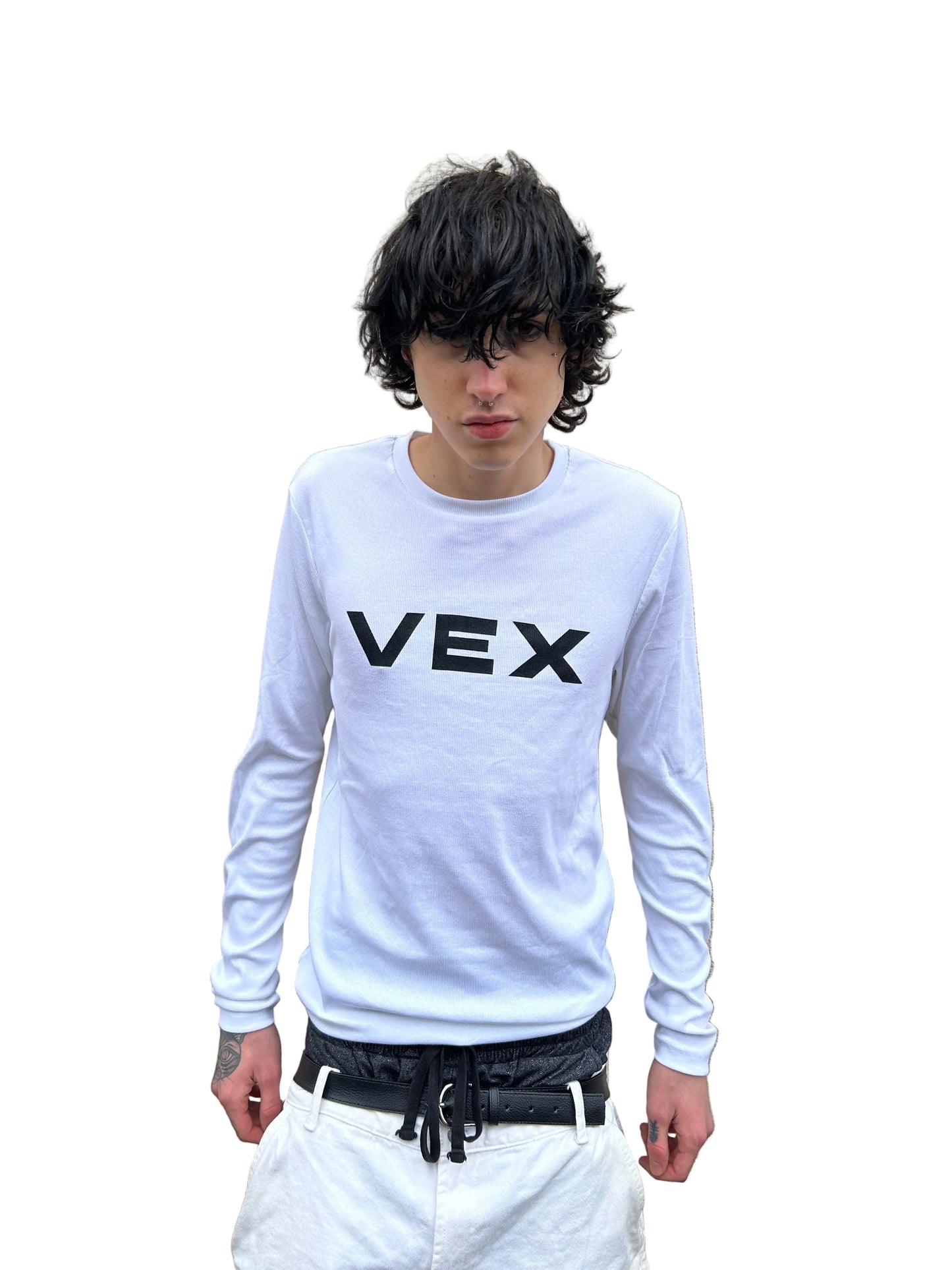White Ribbed Longsleeve