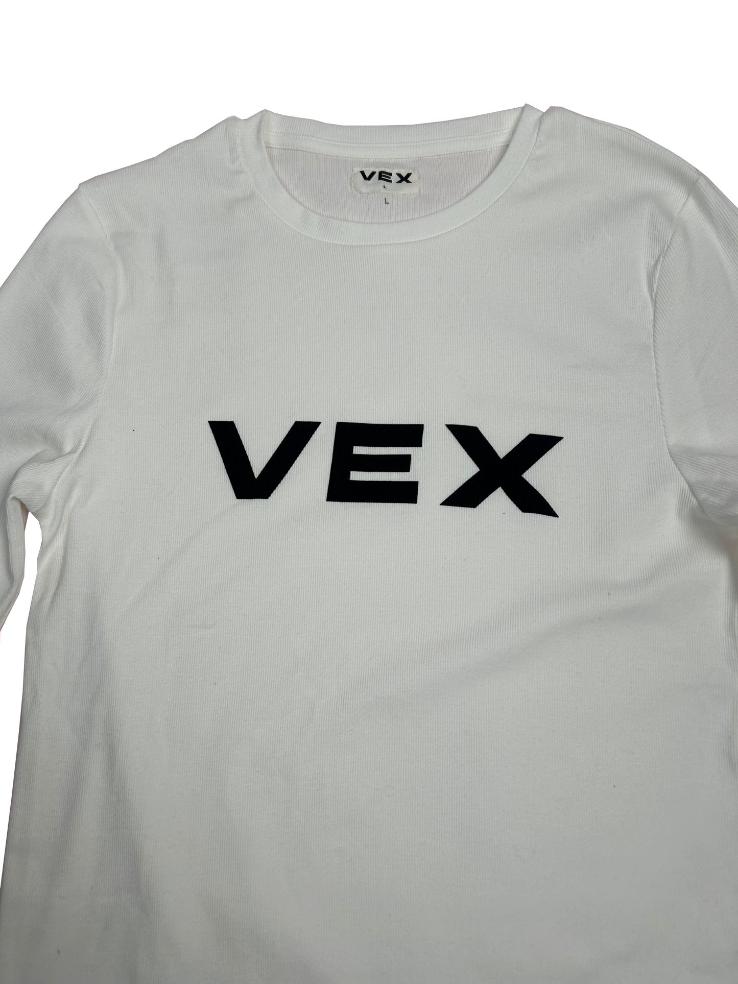 White Ribbed Longsleeve